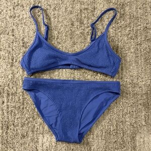 Aerie Blue Textured Swimwear
